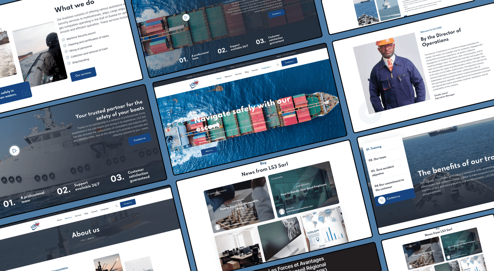 Bannière site web escort maritime internationnal par opendev